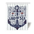 thumbnail image 1 of Libin Land and Sea Shower Curtain Nautical Anchor Letters Polyester Fabric Shower Curtain Bathroom Sets 60x72 Inches, 1 of 3