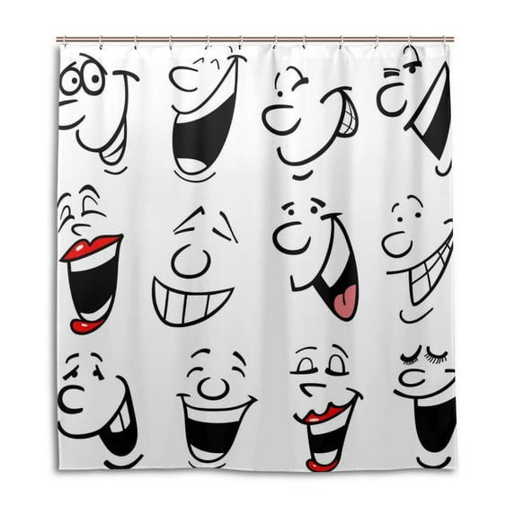 Libin Laughing Faces Shower Curtain Waterproof Bathroom Shower Curtain 48x72 inches