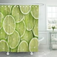 thumbnail image 1 of Libin Lemon Green Citrus Fruit of Lime Slices Health Juice Shower Curtain 60x72 inch, 1 of 3