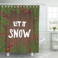 thumbnail image 1 of Libin Let It Snow Modern Lettering on Wooden Fir Branches Shower Curtain 66x72 inch, 1 of 3