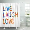 thumbnail image 1 of Libin Life Colorful Saying Live Laugh Love Splash Paint White Shower Curtain 60x72 inch, 1 of 3