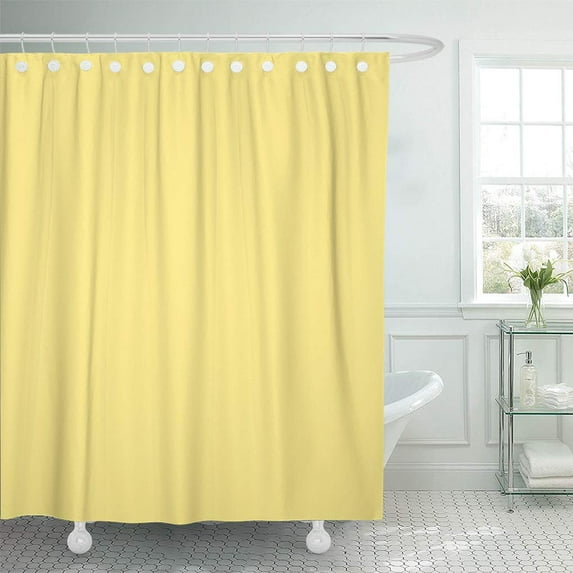Libin Light Yellow Personalized Trend Color Pale Pastel Blank Shower Curtain 60x72 inch