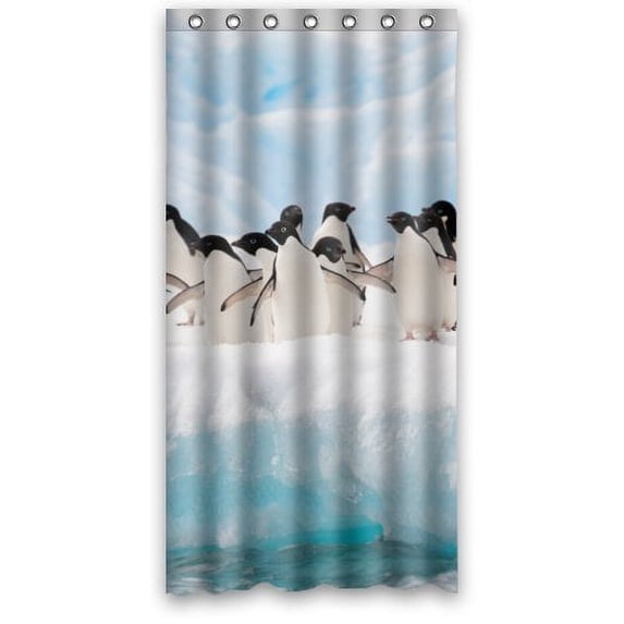 Libin Lovely Penguins Of The Antarctic Shower Curtain Waterproof Polyester Fabric Bathroom Curtain 36x72 inch