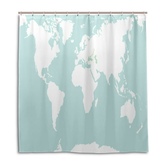 Libin Map Shower Curtain Waterproof Bathroom Shower Curtain 66x72 inches