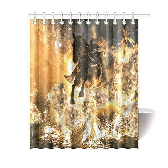 Libin Men Rides The Horse Bathroom Waterproof Fabric Shower Curtain 60x72 inches