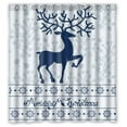 thumbnail image 1 of Libin Merry Christmas Deer Reindeer Snowflake Shower Curtain Polyester Fabric Bathroom Decorative Curtain Size 66x72 Inches, 1 of 3