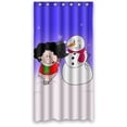 thumbnail image 1 of Libin Merry Christmas Happy Snowmans Shower Curtain Polyester Fabric Bathroom Decorative Curtain Size 36x72 Inches, 1 of 3