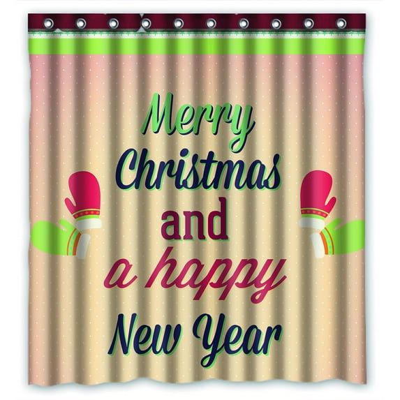Libin Merry Christmas Waterproof Shower Curtain Bathroom Shower Curtian with Hooks 66x72 Inches