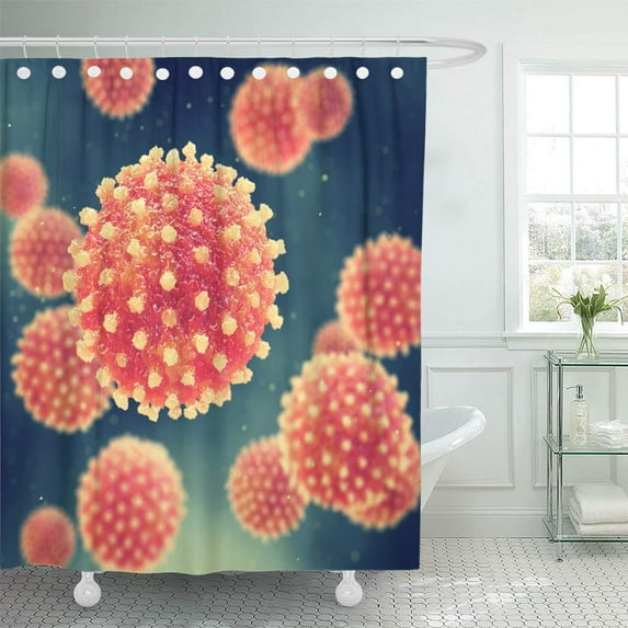 Libin Microscopic Viral Hepatitis Infection Causing Chronic Liver Disease Viruses Shower Curtain 66x72 inch