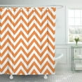 thumbnail image 1 of Libin Miscellaneous Orange and Zigzag Chevron Pattern Zig Zag Affordable Shower Curtain 60x72 inch, 1 of 3