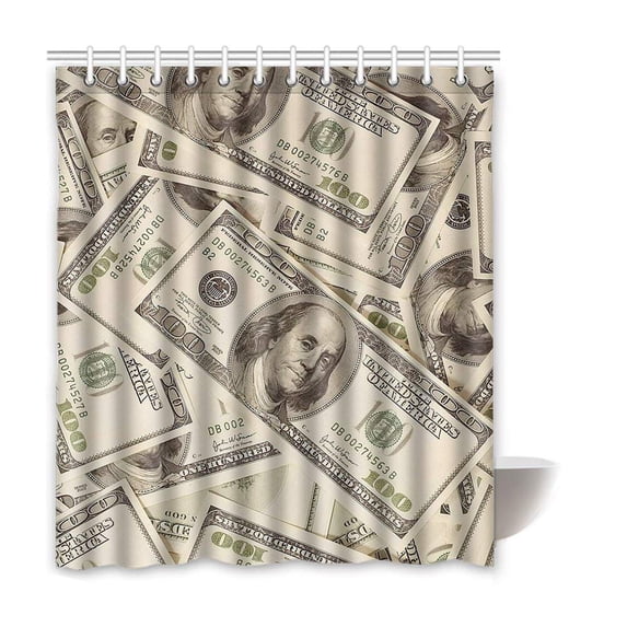 Libin Money Waterproof Polyester Bathroom Shower Curtain 60x72 Inches