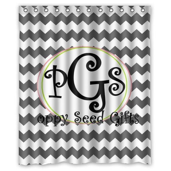 Libin Monogrammed Waterproof Polyester Shower Curtain 60x72 inches