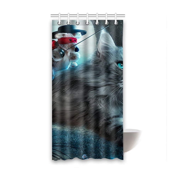 Libin Mouse Waterproof Polyester Bathroom Shower Curtain 36x72 Inches