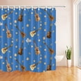thumbnail image 1 of Libin Musical Instruments Hawaiian Guitars Flowers and Palm trees in Blue Polyester Fabric Bath Curtain, Bathroom Shower Curtain 66x72 inches, 1 of 3