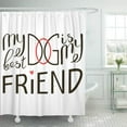 thumbnail image 1 of Libin My Dog is Best Friend Brush Lettering Quote About The Shower Curtain 60x72 inch, 1 of 3
