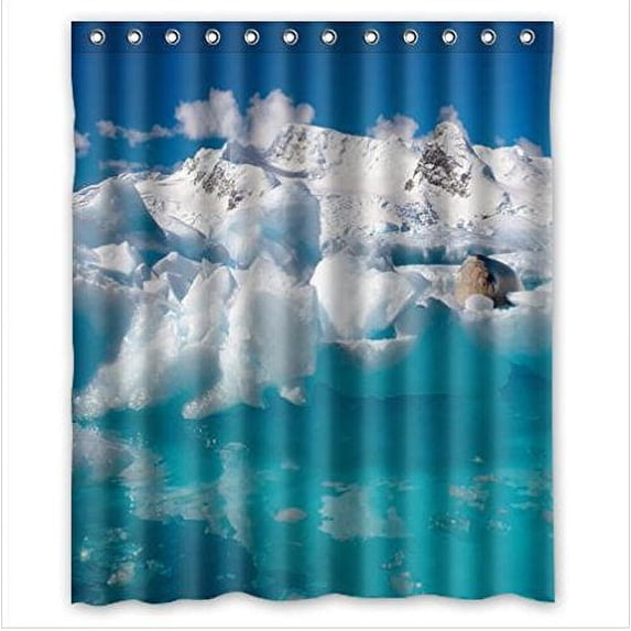 Libin Natural Landscape The Blue Ice Of Antarctica Shower Curtain Polyester Fabric Bathroom Decorative Curtain Size 60x72 Inches