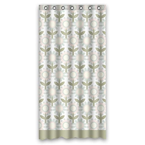 Libin Natureal Flowers Pattern Shower Curtain Polyester Fabric Bathroom Decorative Curtain Size 36x72 Inches