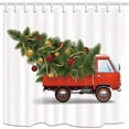 thumbnail image 1 of Libin New Year Car With Christmas Tree 3D Picture Polyester Fabric Bathroom Shower Curtain 66x72 inches, 1 of 3