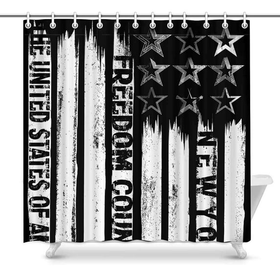 Libin New York City Freedom Shower Curtain Grunge American flag Polyester Fabric Shower Curtain Bathroom Sets 66x72 Inches