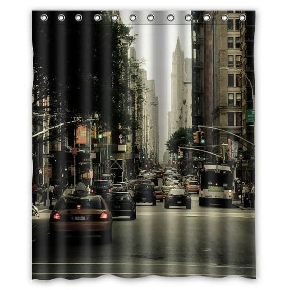 Libin New York City Street Decent Shower Curtain Polyester Fabric Bathroom Decorative Curtain Size 60x72 Inches