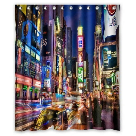 Libin New York city at night Shower Curtain Polyester Fabric Bathroom Decorative Curtain Size 60x72 Inches