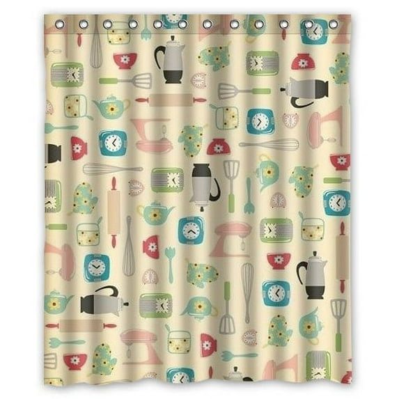 Libin Novelty Shower Curtain Polyester Fabric Bathroom Decorative Curtain Size 60x72 Inches