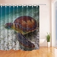 thumbnail image 1 of Libin Ocean Decor Underwater Sea Turtle Polyester Fabric Bathroom Shower Curtain 66x72 inches, 1 of 3