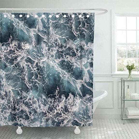 Libin Ocean Seawater With Sea Foam As Water Wave Reflection Storm Summer Swell Nature Shower Curtain Polyester Bathroom Curtain 60x72 inches