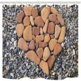 thumbnail image 1 of Libin Oceanfor Stone Heart Shape with Pebbles on Beach Polyester Fabric Bathroom Shower Curtain 66x72 inches, 1 of 3