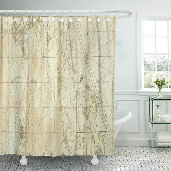 Libin Old Vintage Map of Florida and The Historical Shower Curtain 60x72 inch