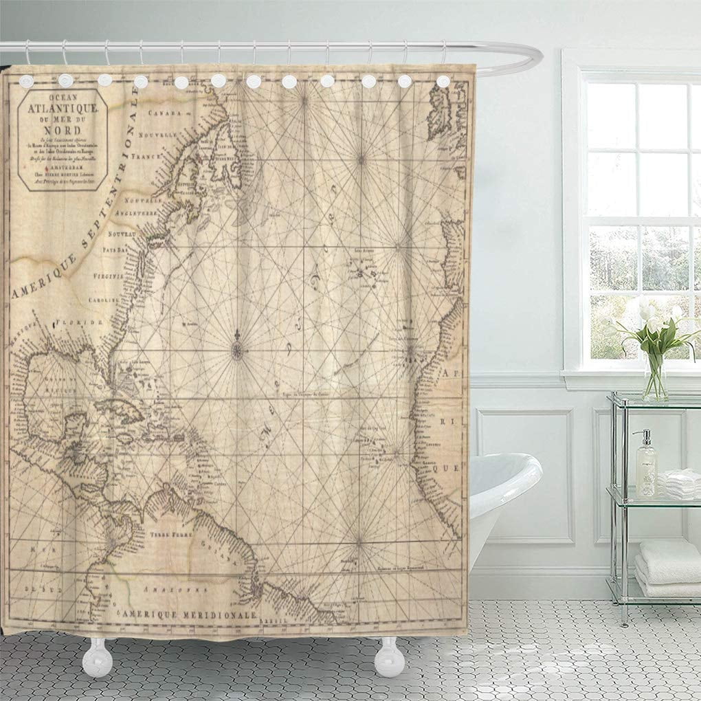 Libin Old Vintage Map of The Atlantic Historical Antique Geography