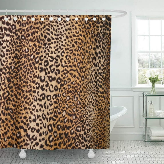 Libin Orange Cheetah White Leopard Brown Skin Pattern Tiger Shower Curtain 60x72 inch