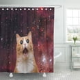 thumbnail image 1 of Libin Orange Funny Scaredy Cat in Space Cute Kittens Crazy Shower Curtain 60x72 inch, 1 of 3