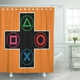 thumbnail image 1 of Libin Orange Gamers Console Game Controller Pad Round for Gaming Shower Curtain 66x72 inch, 1 of 3