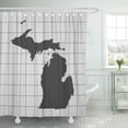 thumbnail image 1 of Libin Outline Map of Michigan America Black Cartography County Federal Shower Curtain 66x72 inch, 1 of 3