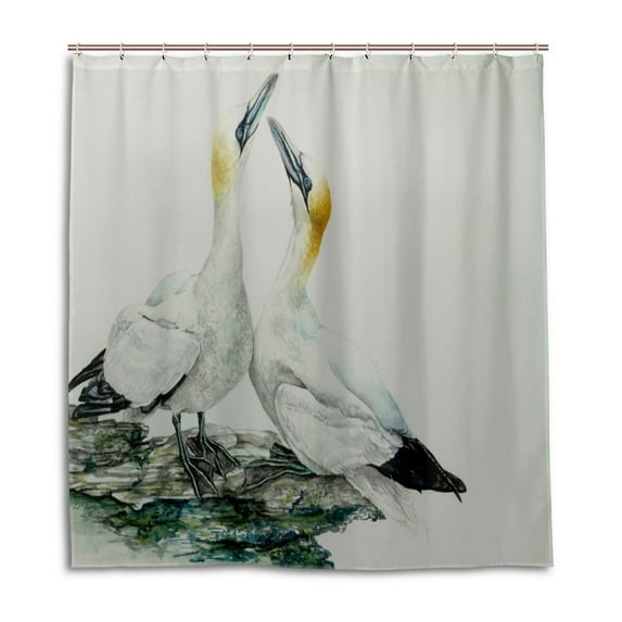 Libin Painting Bird Couple Shower Curtain Waterproof Bathroom Shower Curtain 66x72 inches