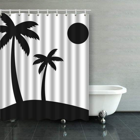 Libin Palm Tree Shower Curtain Bathroom Curtain 60x72 inches