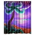 thumbnail image 1 of Libin Palm Tree Sunset Purple Beach Shower Curtain Polyester Fabric Bathroom Decorative Curtain Size 60x72 Inches, 1 of 3