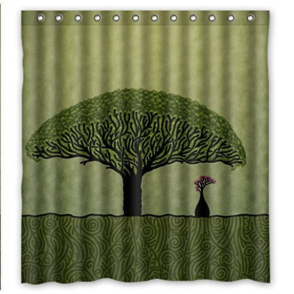 Libin Palm Trees Shower Curtain Polyester Fabric Bathroom Decorative Curtain Size 66x72 Inches