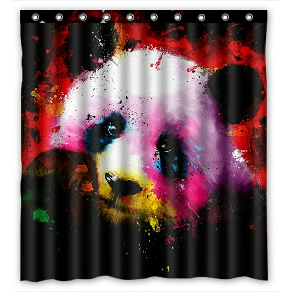 Libin Panda Art Waterproof Shower Curtain Bathroom Shower Curtian with Hooks 66x72 Inches