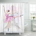 thumbnail image 1 of Libin Paris Beautiful Ballerina Posing and Dancing on Eiffel Tower Shower Curtain 66x72 inch, 1 of 3