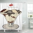 thumbnail image 1 of Libin Party Hot Fudge Sundae Ice Cream Summer Shower Curtain 66x72 inch, 1 of 3