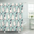 thumbnail image 1 of Libin Pattern Cute Penguins Winter Drawing Holiday Baby Antarctic Arctic Shower Curtain 66x72 inch, 1 of 3