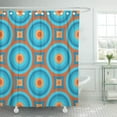 thumbnail image 1 of Libin Pattern Geometric Vintage Retro 60S 80S 70S Abstract Circles Curves Shower Curtain 60x72 inch, 1 of 3