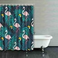 thumbnail image 1 of Libin Pattern With Flamingo Bird Toucan And Tropical Leaf Trendy Summer Pattern Exotic Shower Curtain Polyester Bathroom Curtain 60x72 inches, 1 of 3