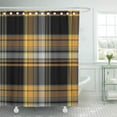 thumbnail image 1 of Libin Pattern Yellow and Black Tartan Plaid Shower Curtain 60x72 inch, 1 of 3