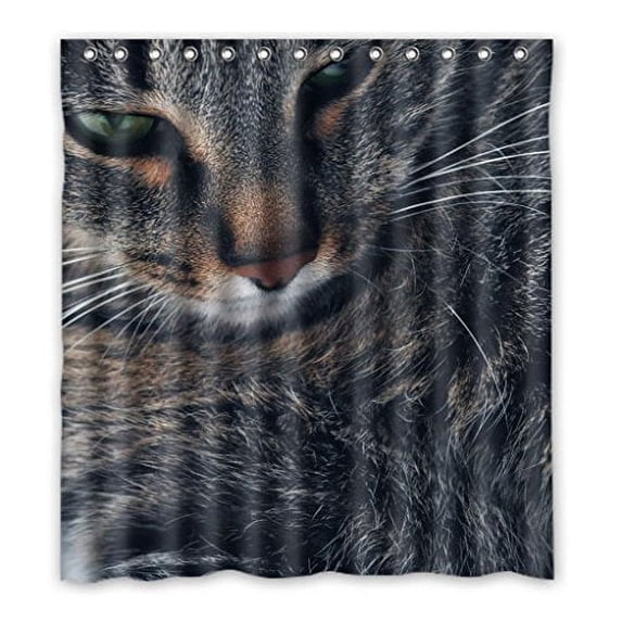 Libin Pet Dack Cats Shower Curtain Polyester Fabric Bathroom Decorative Curtain Size 66x72 Inches