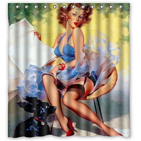Libin Pin Up Girls I Decide My Sexy Shower Curtain Polyester Fabric Bathroom Decorative Curtain Size 66x72 Inches