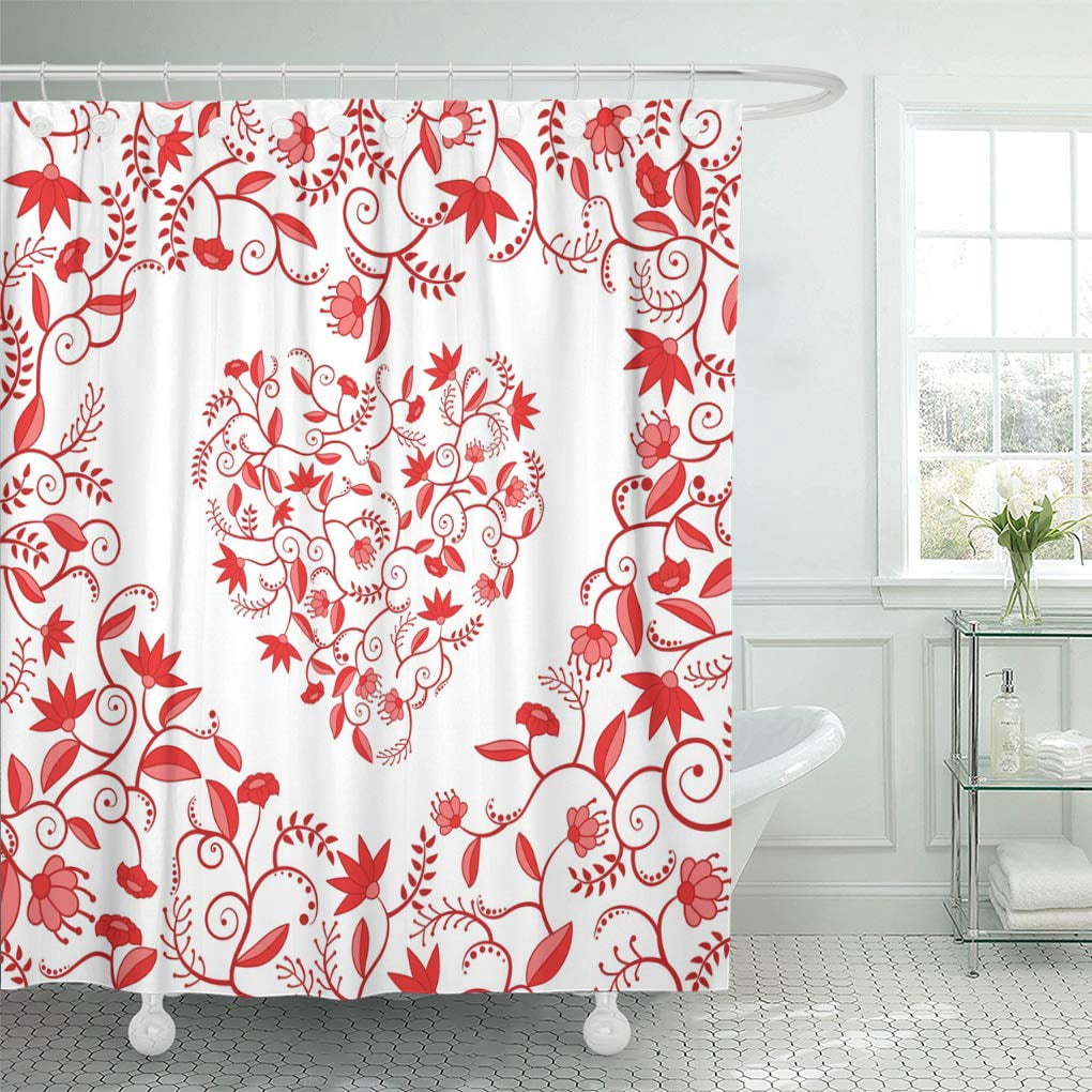 Libin Pink Floral Pattern Heart Shaped Hole and Small Inside Shower ...