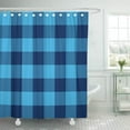 thumbnail image 1 of Libin Plaid Chess Blue Check Pattern Grid Abstract Celtic Checked Shower Curtain 66x72 inch, 1 of 3